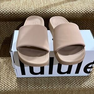 Lululemon Athletica Tan Slippers Minimalist Design